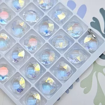 Подвеска Риволи 12 мм Light Crystal AB, хрустальное стекло (9004-AB) купить в Воронеже | Заказать в интернет-магазине Viva Beads
 Подвеска Риволи 12 мм Light Crystal AB, хрустальное стекло (9004-AB) купить в Воронеже | Заказать в интернет-магазине Viva Beads