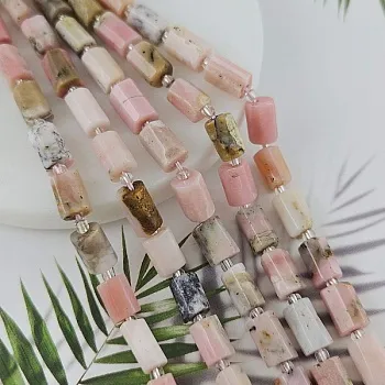 УЦЕНКА 6 шт. Опал розовый натуральный бусины ок. 6-6.5х9-10.5 мм трубочки с гранями (9931-ОП-УЦ) купить в Воронеже | Заказать в интернет-магазине Viva Beads
