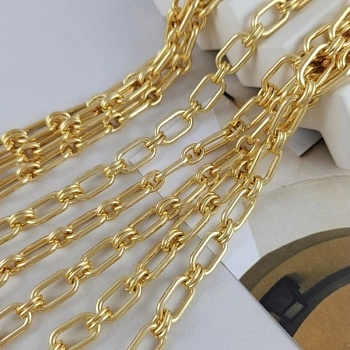 10 см Цепь якорная овальная, звено 8.4х14.6 и 6.1х8.1 мм, позолота 18К (9617-З) купить с доставкой по России | Интернет-магазин Viva Beads