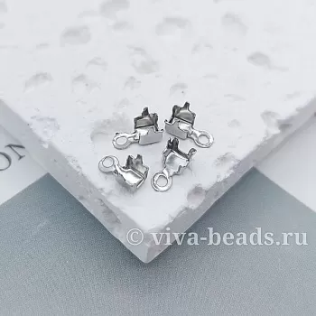 1 шт. Концевик для стразовой цепи 2 мм родиевое покрытие (7115-Р) купить с доставкой по России | Заказать в интернет-магазине Viva Beads
