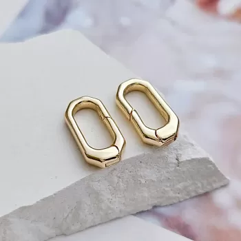 Замок карабин 16x8.2 мм позолота 14к (5052-ЗОЛ) замок для украшений купить с доставкой по России | Интернет-магазин Viva Beads