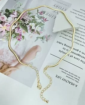 УЦЕНКА Обруч чокер с петельками основа для колье позолота (8745-З-УЦ)