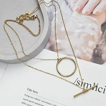 Колье цепочка с подвеской 41 см + 5 см удлинитель, цвет золото, сталь (8561-З)