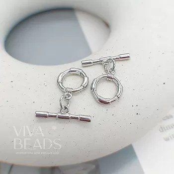 УЦЕНКА Замок тоггл 11 мм /кольцо/ родиевое покр. (7585-Р-УЦ) замок для украшений купить с доставкой по России | Интернет-магазин Viva Beads