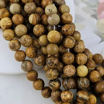 Нить 37 см Яшма пейзажная ок. 8.5 мм бусина гладкий шар (9449-8) для бижутерии купить с доставкой по России | Интернет‑магазин Viva Beads