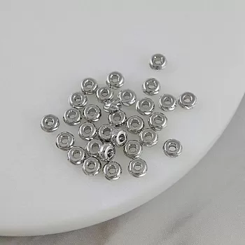 1 шт. Бусина разделитель рондель с насечками 3.8х2 мм родиевое покрытие (9435-4-Р) купить с доставкой по России | Интернет-магазин Viva Beads