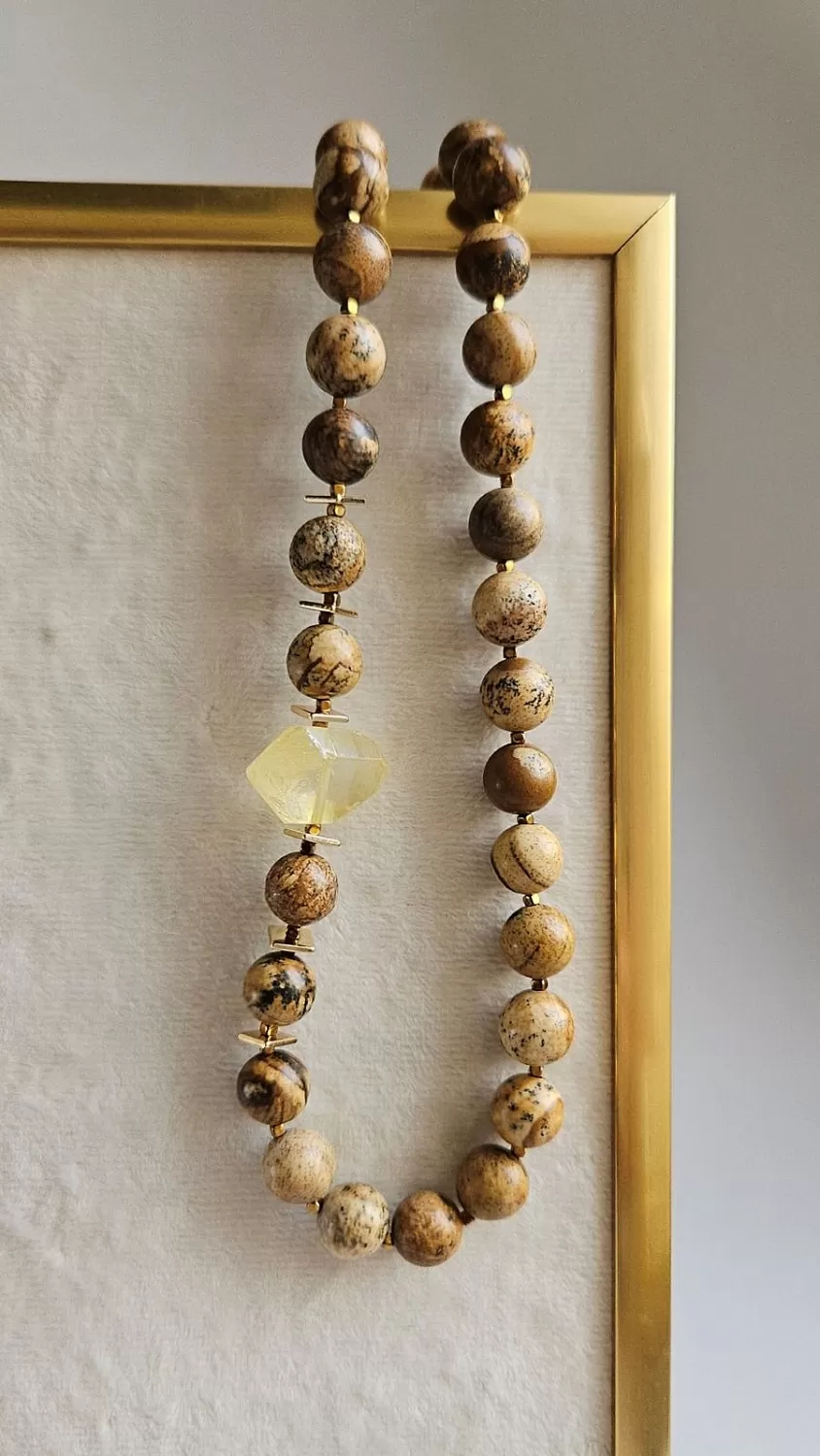 Мастер-класс - создаем колье из песочной яшмы