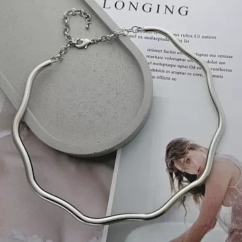 УЦЕНКА Обруч чокер с петельками основа для колье цвет платина (8803-П-УЦ)