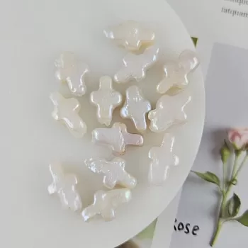 УЦЕНКА .1 шт. Жемчуг натуральный барокко 9-10х14-15 мм форма креста белый АА (4337-УЦ) купить в #REGION_P# | Заказать в интернет-магазине Viva Beads
