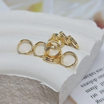 10 шт. Колечки двойные 7 мм позолота 14К (6918-7-З) соединительные колечки и кольца-коннекторы купить с доставкой по России | Интернет-магазин Viva Beads