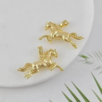 Подвеска Лошадь 14x24.4 мм, позолота 14К (10019-З) купить с доставкой по России | Интернет-магазин Viva Beads