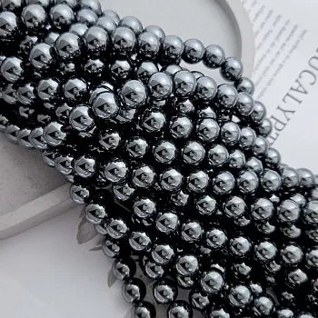 Нить 20 см Гематит / имитация / 10 мм гладкая бусина, черный (6317-10)	 купить в Воронеже | Заказать в интернет-магазине Viva Beads
