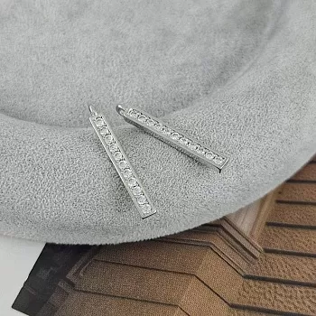 Подвеска Палочка с фианитами 22.6x2.1 мм родиевое покрытие (9416-Р) купить с доставкой по России | Интернет-магазин Viva Beads