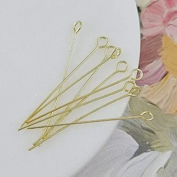 10 шт. Пины с кольцом 35х0.6 мм позолота 14К, светлое золото (6556-СВЗ) пины и штифты для бижутерии купить с доставкой по России | Интернет-магазин Viva Beads