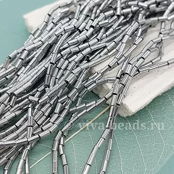 Нить 40 см Гематит / гематин / 4.2x2.1 мм трубочка (6409) для бижутерии купить с доставкой по России | Интернет‑магазин Viva Beads