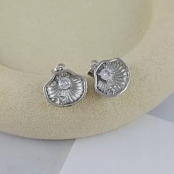 УЦЕНКА Подвеска кулон Ракушка 15x14.7 мм с фианитом, родиевое покрытие (9858-Р-УЦ) УЦЕНКА Подвеска кулон Ракушка 15x14.7 мм с фианитом, родиевое покрытие (9858-Р-УЦ)