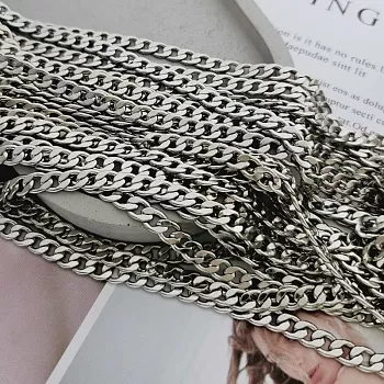 10 см Цепь 6 мм / толщина / цвет платина (4593-П) купить в Воронеже | Заказать в интернет-магазине Viva Beads
