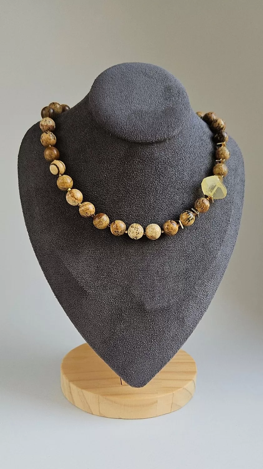 Мастер-класс - создаем колье из песочной яшмы