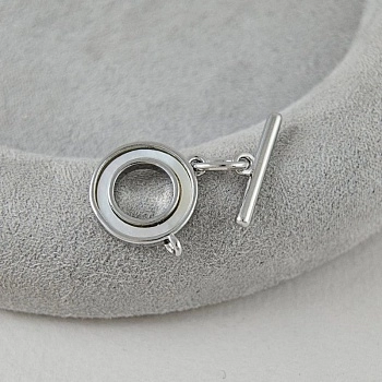 Замок тоггл с перламутром 15.6х13.5 мм & 16.4х4.5 мм родиевое покрытие (9627-Р) замок для украшений купить с доставкой по России | Интернет-магазин Viva Beads