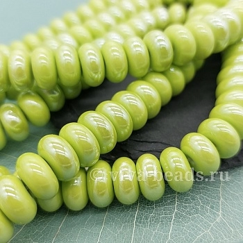 5 шт. Бусина рондель 11х6 мм салатовый, керамика (6477-САЛ) купить с доставкой по России | Интернет-магазин Viva Beads