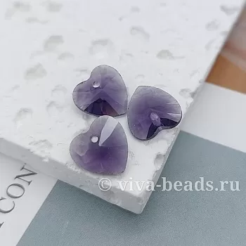 Подвеска Сердце 10 мм Amethyst хрустальное стекло (6404-Ф) Подвеска Сердце 10 мм Amethyst хрустальное стекло (6404-Ф)