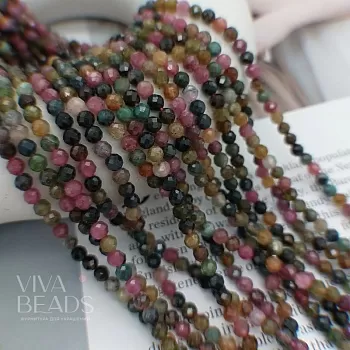 Нить 19 см Турмалин натуральный 4.2 мм граненые бусины (5000) купить в Воронеже | Заказать в интернет-магазине Viva Beads
