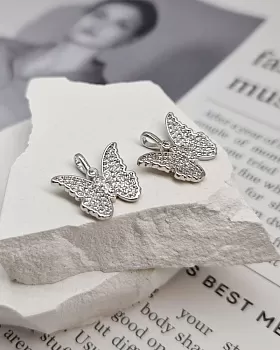 Подвеска Бабочка с фианитами 15.2х15.5 мм родиевое покр. (8347-Р) Подвеска Бабочка с фианитами 15.2х15.5 мм родиевое покр. (8347-Р)