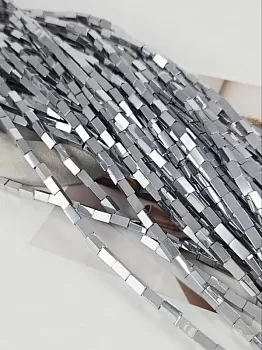 Нить 39 см Гематит /гематин/ 4х8 мм прямоугольная бусина цвет платина (6996/4х8-П) купить в Воронеже | Заказать в интернет-магазине Viva Beads
 Нить 39 см Гематит /гематин/ 4х8 мм прямоугольная бусина цвет платина (6996/4х8-П) купить в Воронеже | Заказать в интернет-магазине Viva Beads