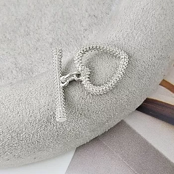 Замок тоггл Сердце 13х14.5 мм родиевое покрытие (9289-Р) замок для украшений купить с доставкой по России | Интернет-магазин Viva Beads