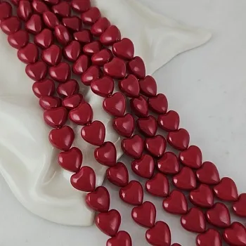 1 шт. Жемчуг майорка Сердце бусины 12 мм, красный (10081-12-К) купить с доставкой по России | Интернет-магазин Viva Beads