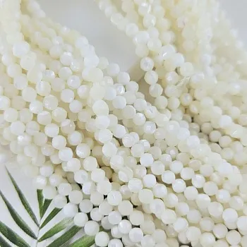 Нить 19 см Перламутр натуральный ок. 3-3.5 мм граненые бусины (6650-3) для бижутерии купить с доставкой по России | Интернет‑магазин Viva Beads