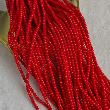 Нить 37 см Бусины стеклянные 4.3 мм, гладкий шар, ярко-красный (9944-4) купить с доставкой по России | Интернет-магазин Viva Beads