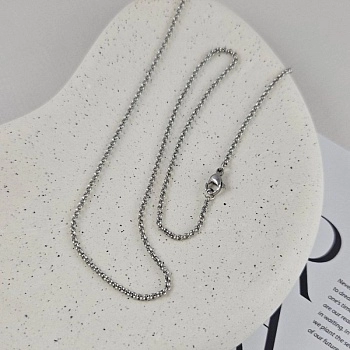 Цепочка роло с замком готовая 50 см, толщиной 2 мм из нержавеющей стали (9654)