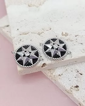 Коннектор Звезда 15.3х11.8 мм фианит, керамика, родиевое покр. (8048-Р) купить с доставкой по России | Интернет-магазин Viva Beads