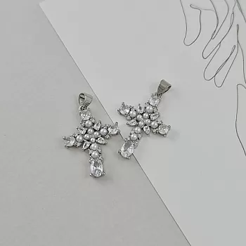 УЦЕНКА Подвеска Крест с фианитами 26.8х19 мм родиевое покр. (9506-Р) УЦЕНКА Подвеска Крест с фианитами 26.8х19 мм родиевое покр. (9506-Р)