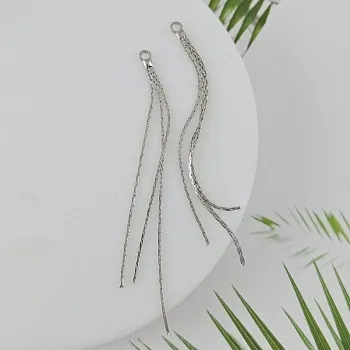 Подвеска Кисточка 65х2.1 мм, родиевое покрытие (10004-Р) купить с доставкой по России | Интернет-магазин Viva Beads