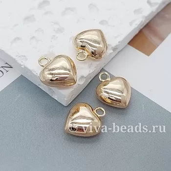 Подвеска Сердце 15х12х6 мм позолота (8449-12-З) Подвеска Сердце 15х12х6 мм позолота (8449-12-З)