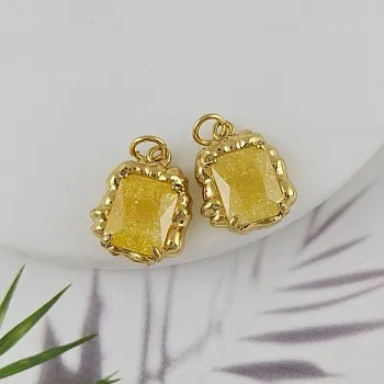 Подвеска 16.3х13.5 мм с кристаллом кракле, желтый, позолота 18К (6809-ЖЗ) купить с доставкой по России | Интернет-магазин Viva Beads