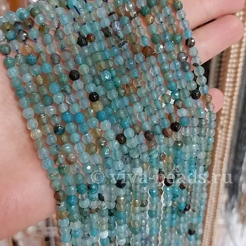 Нить 37 см Агат граненый 4 мм тонированный бирюзовый (6481) купить в Воронеже | Заказать в интернет-магазине Viva Beads
