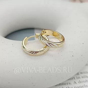 Швензы кольца, бублики, конго, 20х4.5 мм эмаль, позолота (7476-ЗБ) Швензы кольца, бублики, конго, 20х4.5 мм эмаль, позолота (7476-ЗБ)