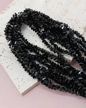 Нить 32 см Бусины алмазное стекло ок. 4 мм цвет черный (7338-4-ЧЕР) купить с доставкой по России | Интернет-магазин Viva Beads