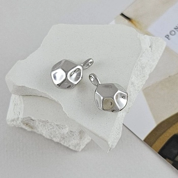 Подвеска кулон Фри форм 17.7х12х18 мм родиевое покрытие (9576-Р) купить с доставкой по России | Интернет-магазин Viva Beads