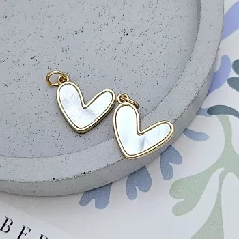 УЦЕНКА Подвеска Сердце с перламутром 16.5х14.5 мм позолота 14К (8999-З-УЦ)