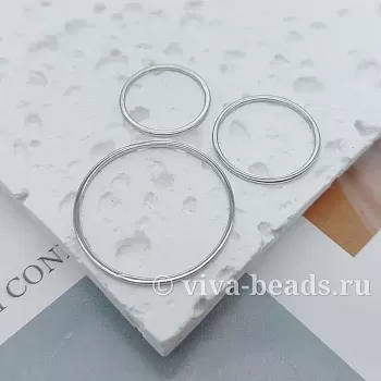 Кольцо коннектор 18 мм родиевое покрытие (7332-18-Р) купить с доставкой по России | Интернет-магазин Viva Beads