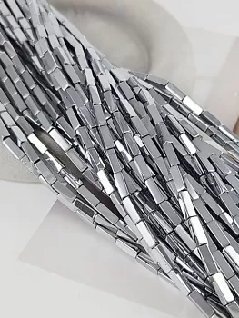 Нить 39 см Гематит / гематин / 2.8х9 мм прямоугольник цвет платина (6996/9х3-П) для бижутерии купить с доставкой по России | Интернет‑магазин Viva Beads