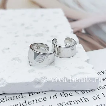 УЦЕНКА Кафф с петелькой 13х6 мм родиевое покр. (7150-Р-УЦ) швензы для серег купить с доставкой по России | Интернет-магазин Viva Beads