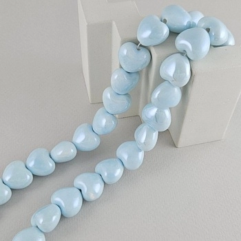 Бусина сердце 17х15 мм голубой, керамика (5502-ГОЛ) купить с доставкой по России | Интернет-магазин Viva Beads