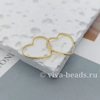 Кольцо коннектор Сердце 13.5x14.5x1 мм позолота (7271) Кольцо коннектор Сердце 13.5x14.5x1 мм позолота (7271)