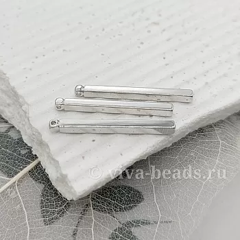 Подвеска палочка 25x2x2 мм родиевое покр. (4283-25-Р) купить с доставкой по России | Интернет-магазин Viva Beads