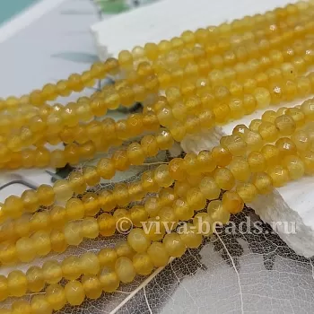 Нить 17 см Жадеит граненые рондели 4-4.5х3 мм желтый (6689) купить в Воронеже | Заказать в интернет-магазине Viva Beads
